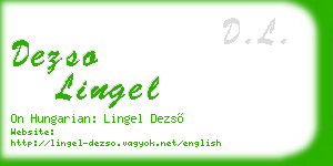 dezso lingel business card